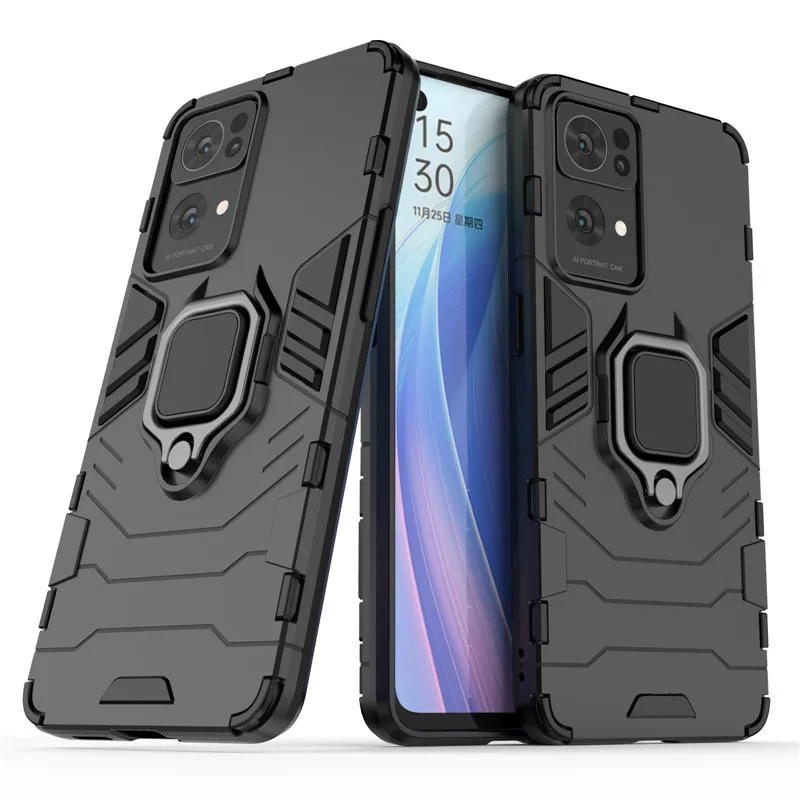 Für Oppo Reno 8 7 6 Z Pro Plus Lite 5G Hybrid Hard PC + Soft TPU Armor Surper Anti-Drop Case Rotierender Ringständerhalter Co_voghion.com