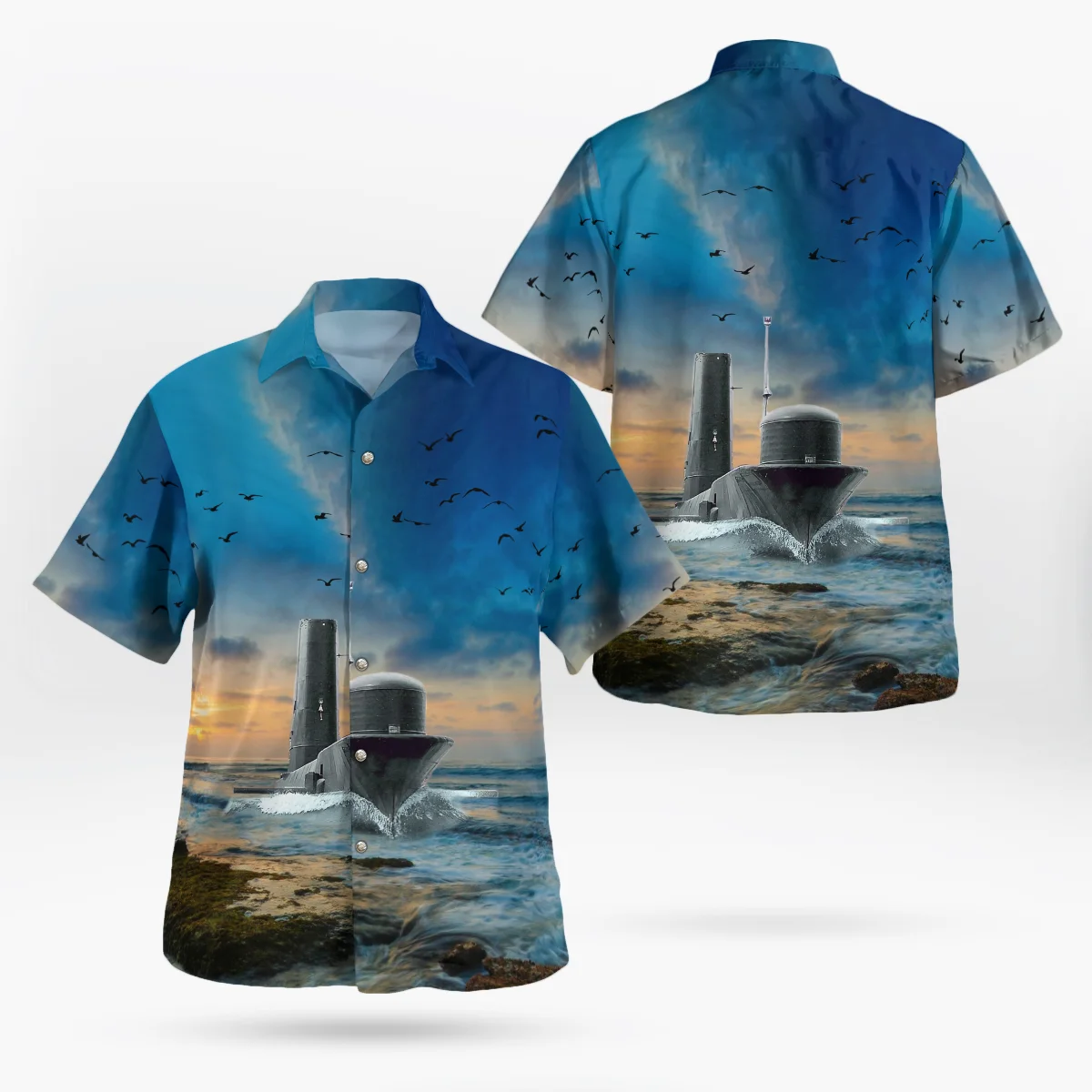 

Colorful Nuclear Powered Submarine 3D Printing Leisure Men Hawaii Short Shirt Unisex Fashion Streetwear Vetement Homme Tops-839