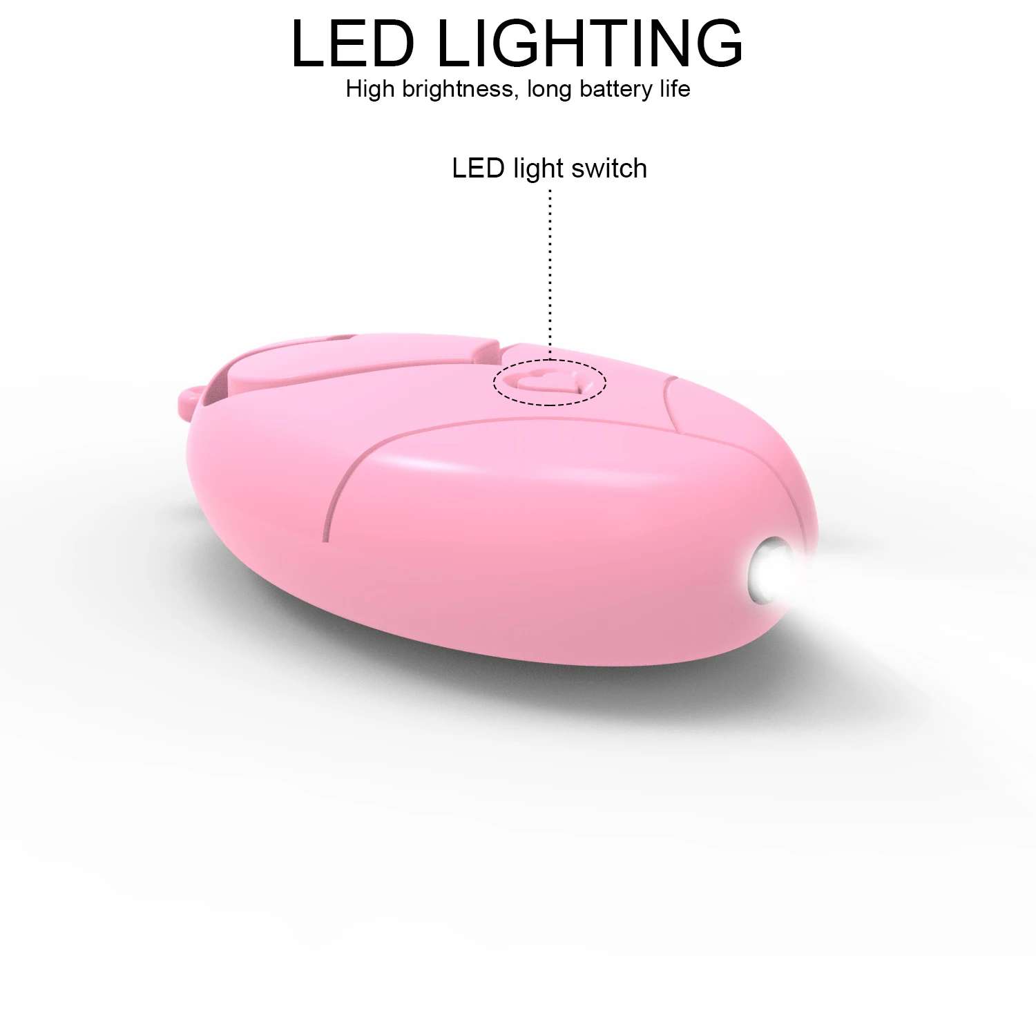 Heart-Shaped Personal Safety Alarm Keychain with LED Lights