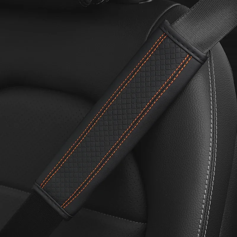 Premium PU Leather Seat Belt Shoulder Cover - Breathable and Protective Auto Interior Accessory
