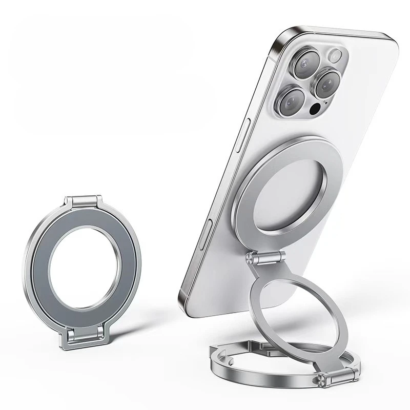 360° Rotating Magnetic Finger Ring Phone Holder - Premium Aluminum Alloy, Foldable Design