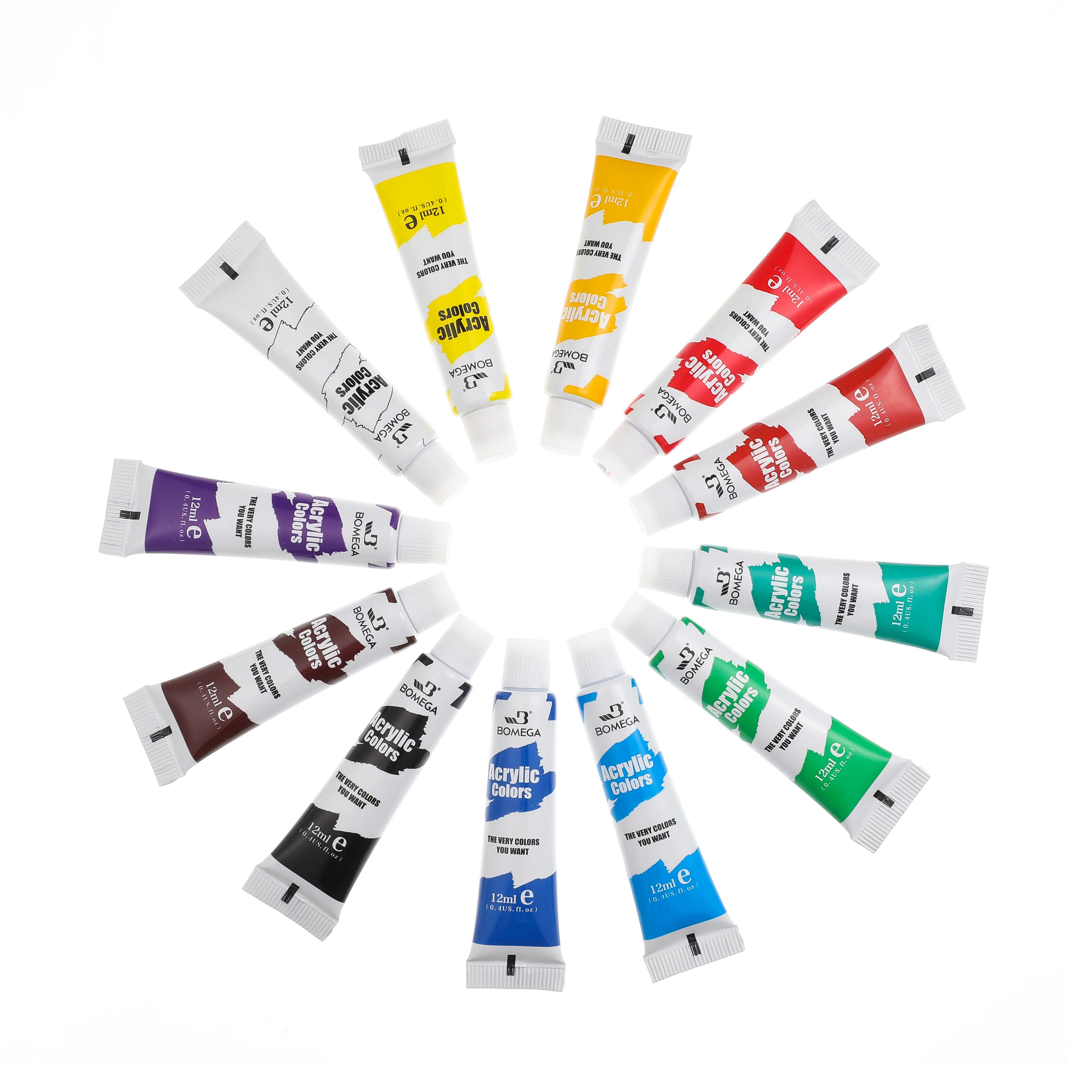 12 Farben 12 ml Acrylfarben-Set Hersteller 6 ml Öl Gouache Aquarell Malerei Pigment – Detail 3