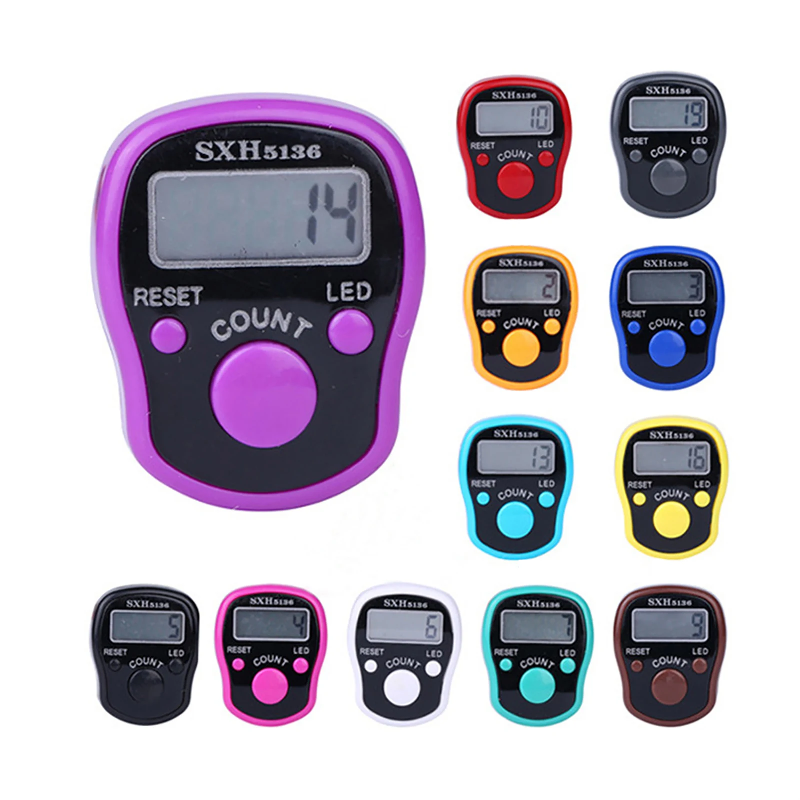 

Counter Portable Wrist Digital Electronic Counter with LED Light and Sound Manual Reset Decompression Relaxation Finger Tool
