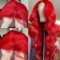 30 40 inch Hot Red 13x6 Hd Lace Frontal wigs Human Hair Wigs Brazilian Red Colored Body Wave 13x4 Lace Front Wig Wig For Women 2