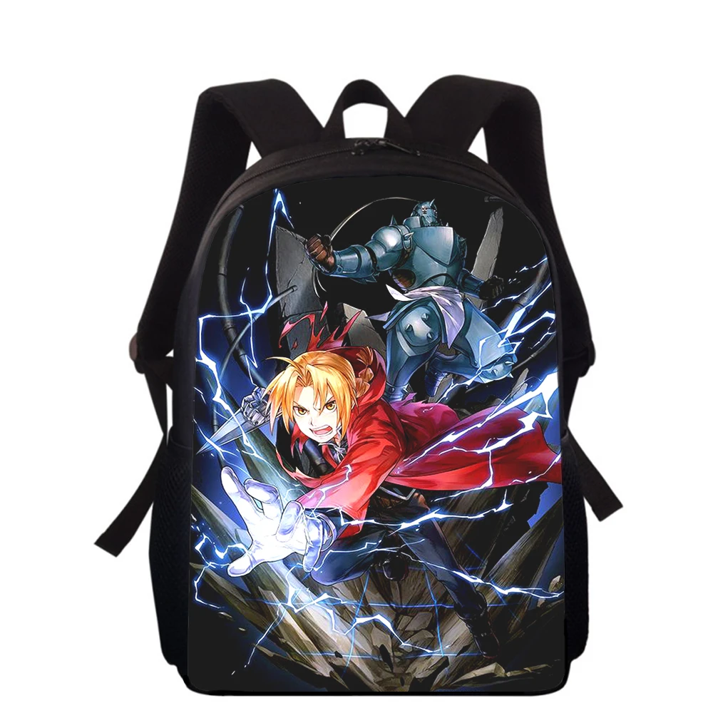 anime Fullmetal Alchemist 15” 3D Print Kids Backpack Primary School Bags for Boys Girls Back Pack Students School Book Bags
