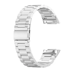 Stainless Steel Adjustable Metal Wristband Bracelet Strap - Fitbit Charge 6 (Silver)