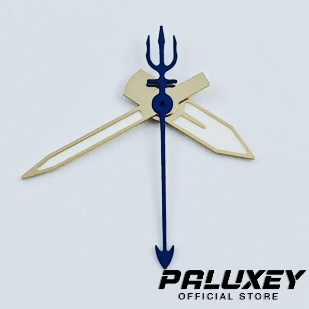 Luminous Green Watch Pointers with Trident-Shaped Second Hands