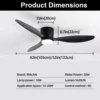 IRALAN silent and powerful ceiling fan 6-speed smart dimming LED Ceiling fan lighting bedroom room lamps Living room lights 6