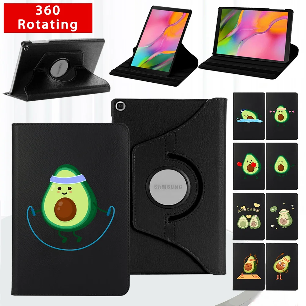 

for Samsung Galaxy Tab A8 10.5"/S6 Lite 10.4" P610/Tab A7 10.4"/Tab A 10.1" 2019 360 Rotating Case new print Leather Stand Cover