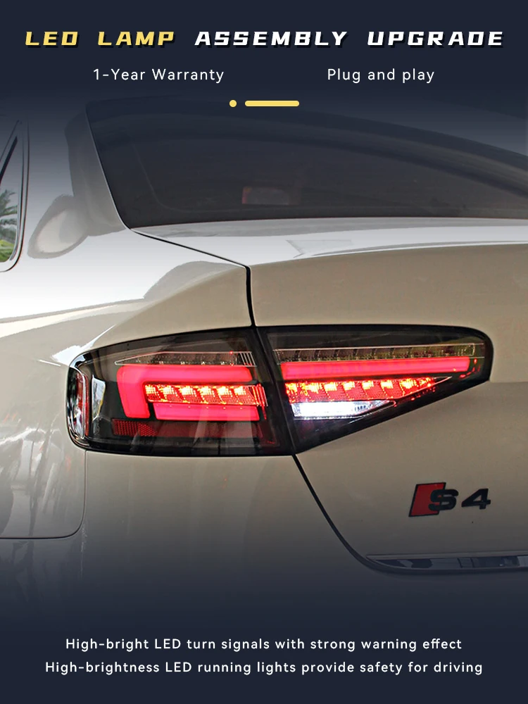 

Car Rear Lights For Audi A4L 2013-2016 Tail Lamp LED DRL Dynamic Signal Brake Reverse Lamps Taillights Auto Tools Accessories