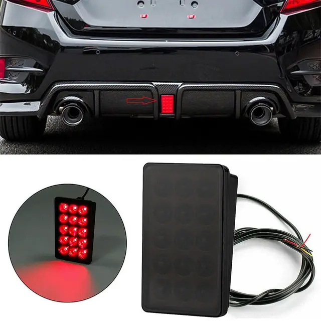 F1 FLASHING BRAKE LIGHT Rear 3rd Third Brake Light Strobe Flashing Tail Brake Stop Light 15 LED At Best Price In New Delhi - Foto 9