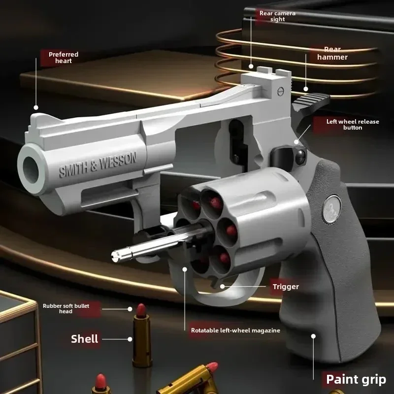 Continuous Firing ZP5 357 Revolver Launcher Pistol Soft Dart Bullet Toy Gun CS Outdoor Game Weapon for Kids Adult 5