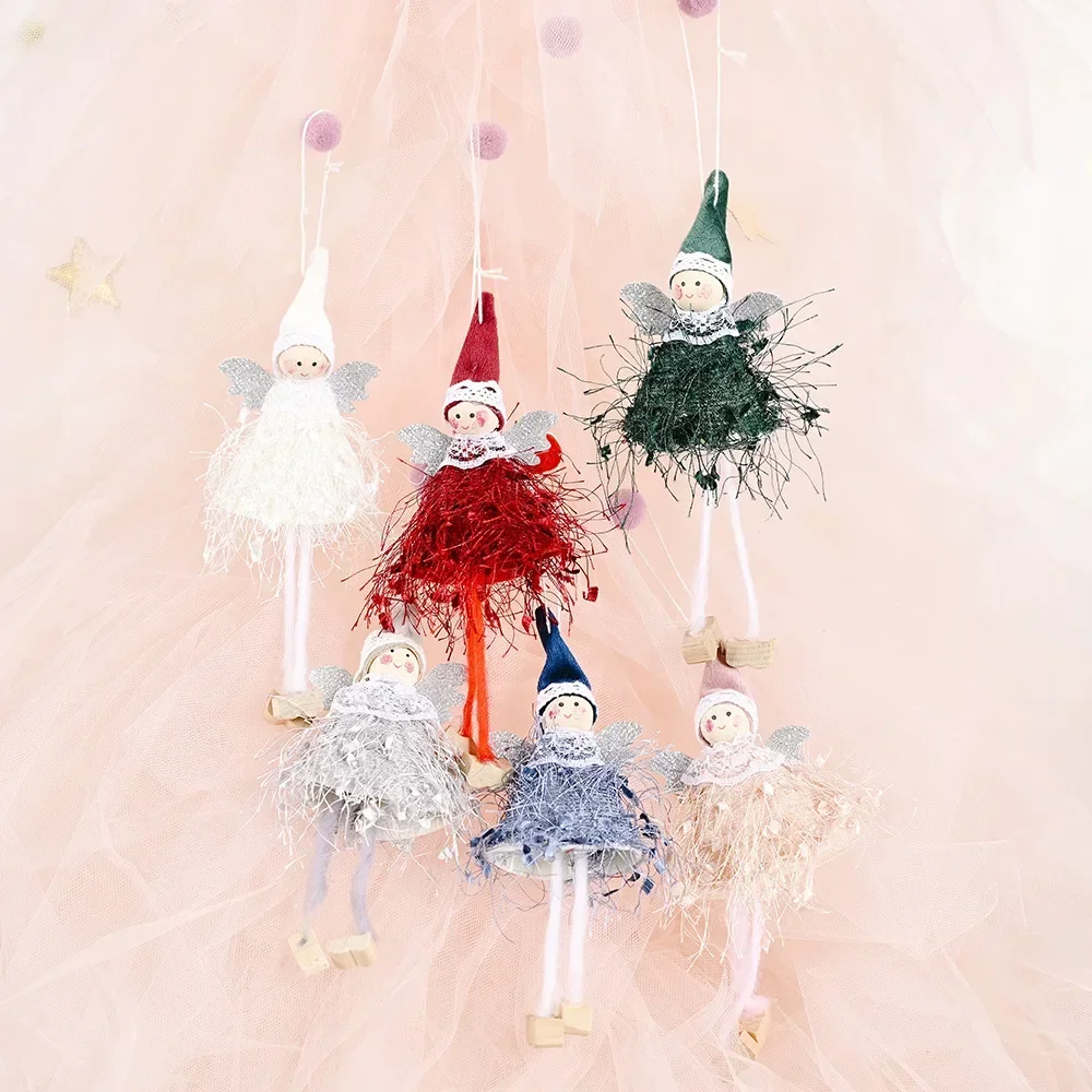 

Cute Angel Doll Christmas Tree Hanging Ornaments Decor Fun Xmas Plush Fairy Pendants Decoration For Home Navidad 2024 Natal Gift