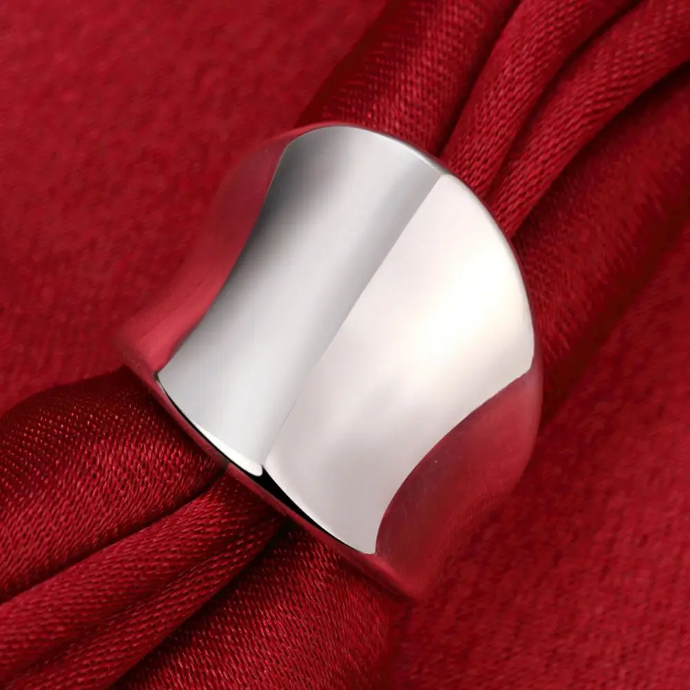 925 Sterling Silver wide Rings for Men Women Size 7 8 9 10 Fashion party fine Jewelry Christmas gifts silver rings