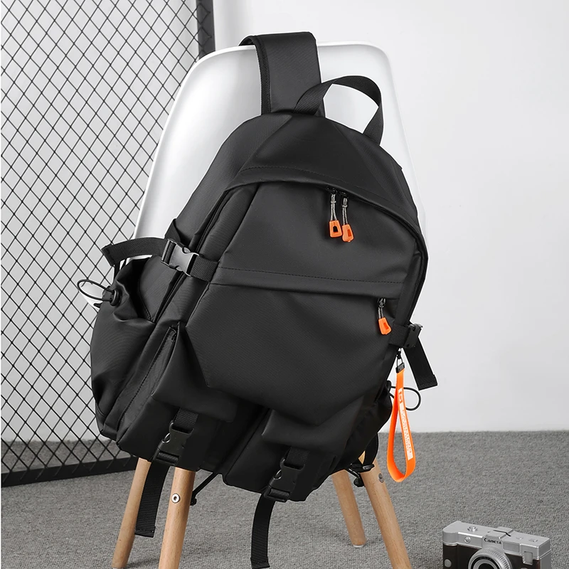 Toposhine Solid Color Light Business Travel Backpack Man Nylon Lightweight Waterproof 15.6 Inch Laptop Bag USB Teens School Bags