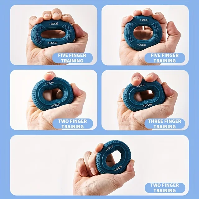 Hand Grip Ring with Silicone Carpal Expander, Strength Training Finger Ring, Increase Muscle Power and Body Building, 20-80LB 4