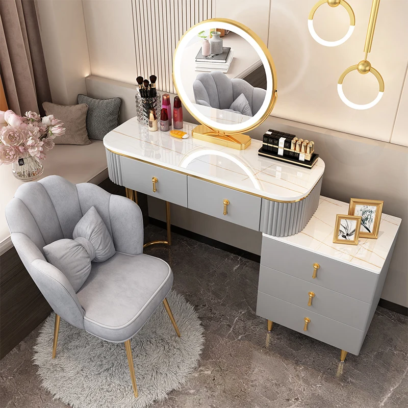 

Small Console Dressing Table Mirror Drawers Bed Side Hotel Makeup Table Luxury Study Coiffeuse Chambre Femme Room Furniture