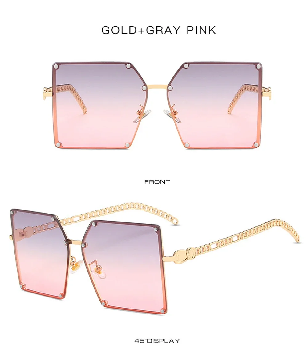 Schicke übergroße quadratische Perlens onnen brille für Damen-Designer-Sonnenbrillen mit luxuriösem Stil – Detail 17