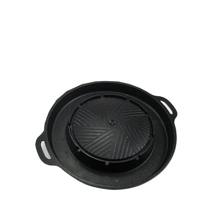 

Korean Round BBQ Grill Pans Hotpot Shabu One Pot Smokeless Barbecue Grill Hotpot Non Stick Aluminum Kitchen Cooking Tools