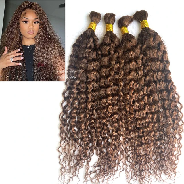 Sassy Curly Virgin Human Hair Bulk For Braiding No Weft Micro Braids Hair  100g