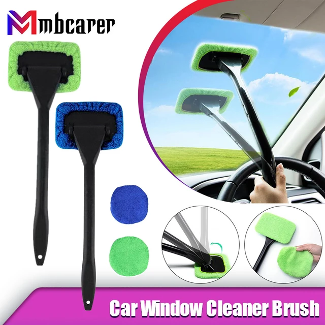 Car Window Cleaner Brush Kit Interior Windshield Washing Tool Long Handle  Wiper