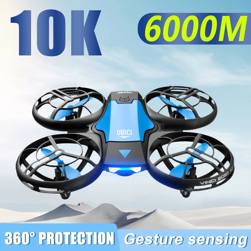 

New V8 Mini Drone WiFi 6000m HD Camera 10K Foldable Quadcopter Fpv Air Pressure Height Maintaining RC Toy Gift