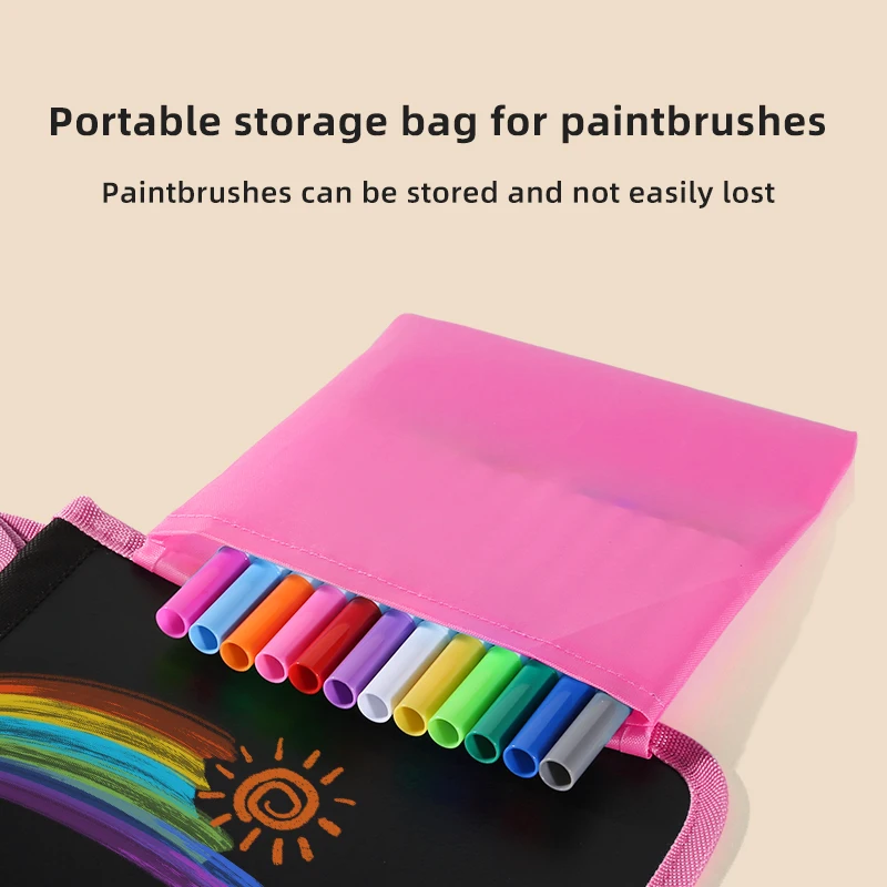 Il libro per lavagna da disegno e scrittura per bambini può essere pulito ripetutamente e utilizzato (penna per acquerello da 12 colori inclusa) - immagine 4