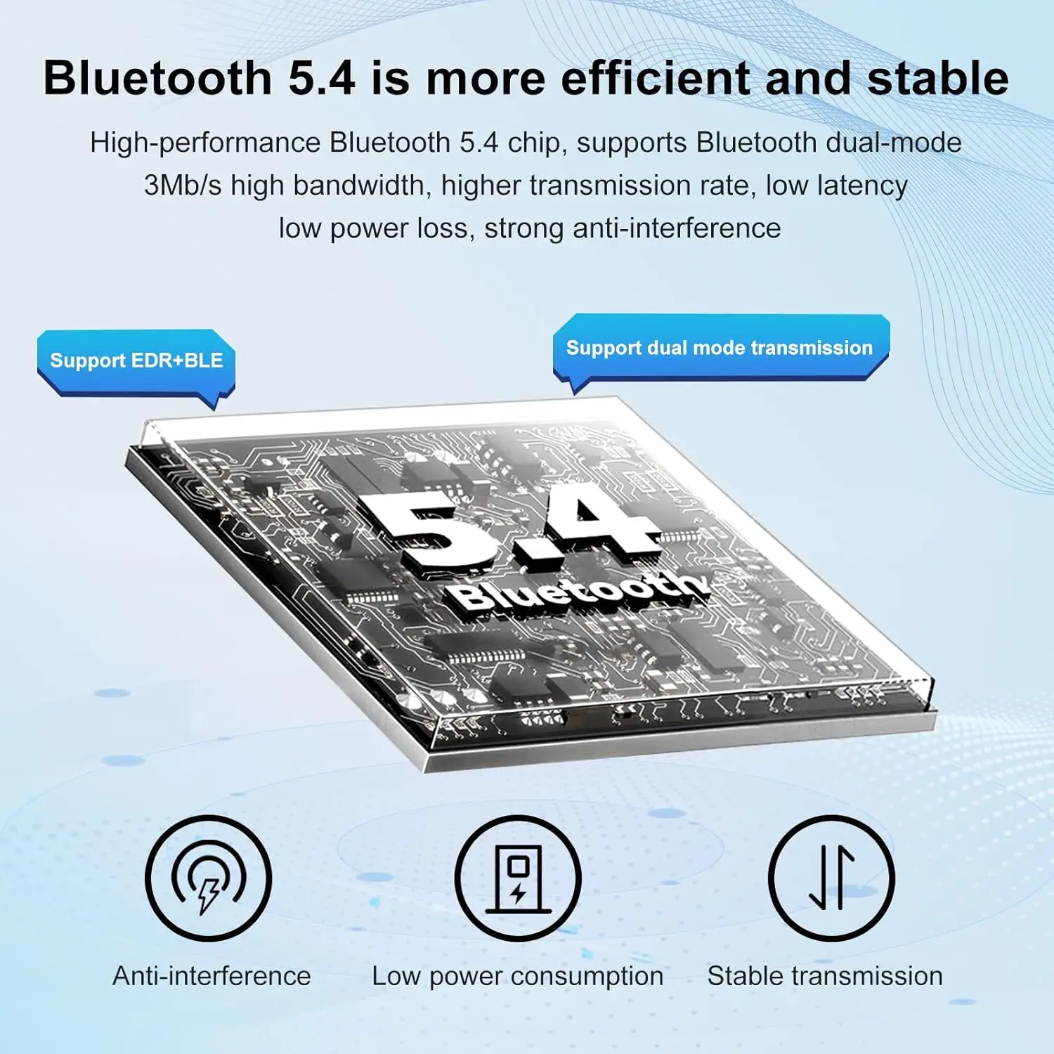 Bluetooth Adapte 5.4, ABS USB Bluetooth Stick for PC, USB Dongle for Mouse, Keyboard, Headphone, Mobile Phone, Tablet