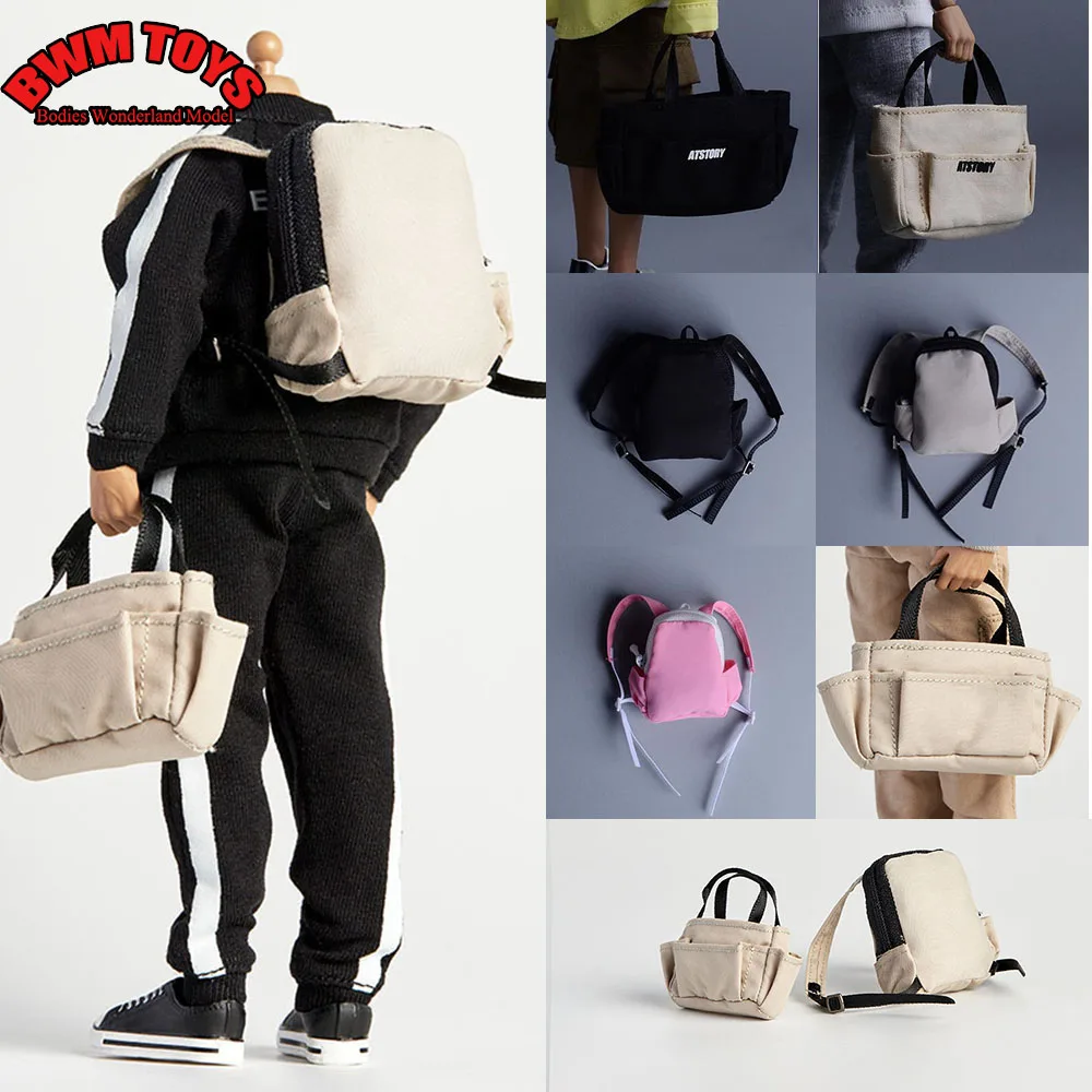 

In Stock 1/12 Scale Trend Casual Handbag Messenger Shoulders Bag Canvas Bag Shopper Bag Backpack for 6 inch Action Figure Doll