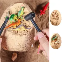 Dinosaur Eggs Dig Kit Excavation Toy With Learning Cards & Tools Brush Hammer Chisel For Childrens Christmas Party Gifts 1