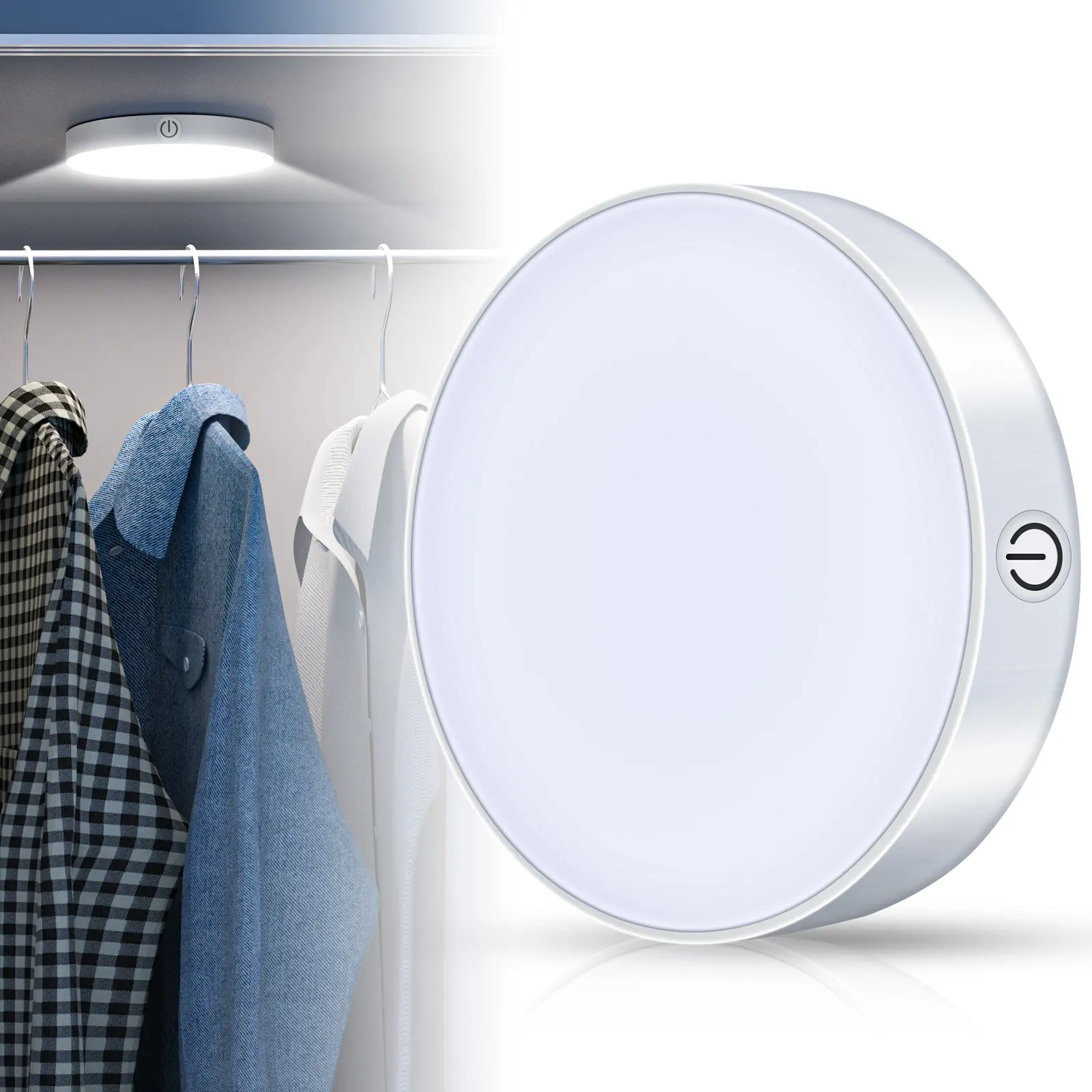 Touch Night Light Dimmable White Light Buit in 1000mAh Battery Rechargeable for Study Bedroom