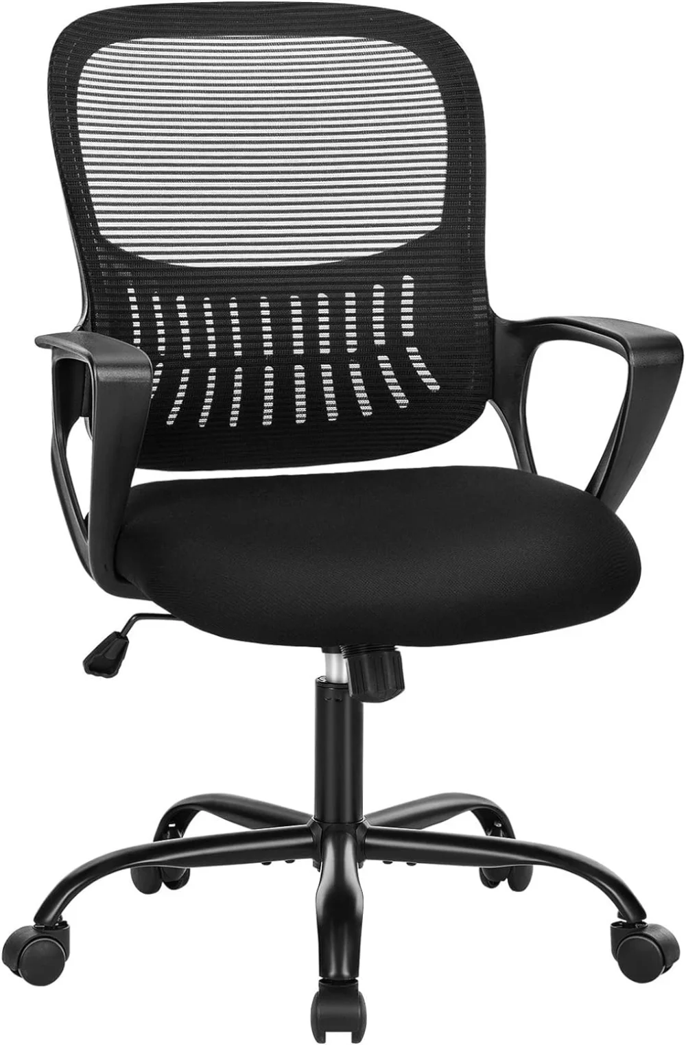 Office Computer Desk Chair, Ergonomic Mid-Back Mesh Rolling Work Swivel Task Chairs with Wheels, Comfortable Lumbar Support office chair mid back swivel lumbar support desk chairs ergonomic mesh chairs with armrest office chair