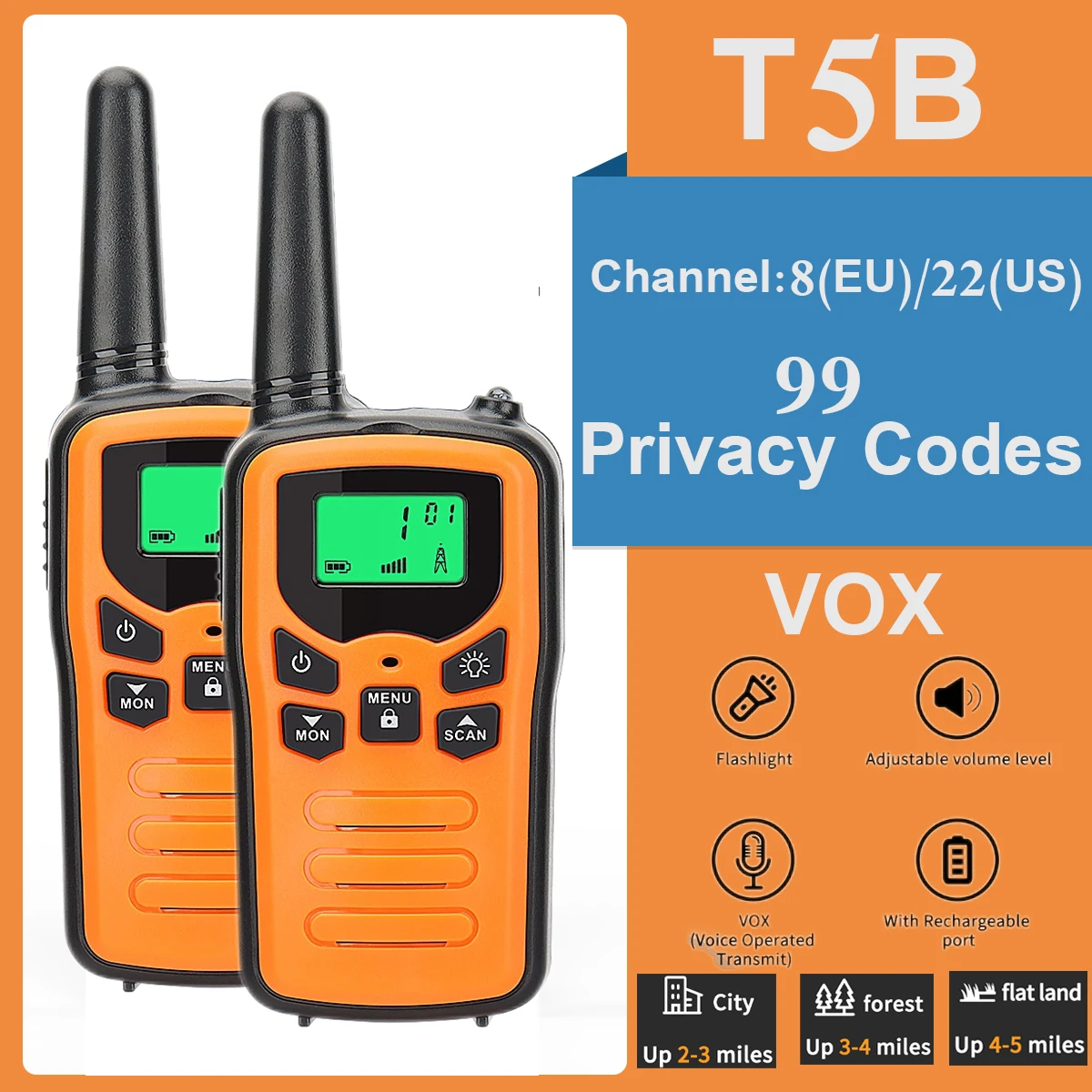 2Pcs Baofeng Mini Walkie Talkies Miles 22CH VOX Flashlight LCD Two Way  Radio Portable Radio Transmitter Walkie-Talkie AliExpress