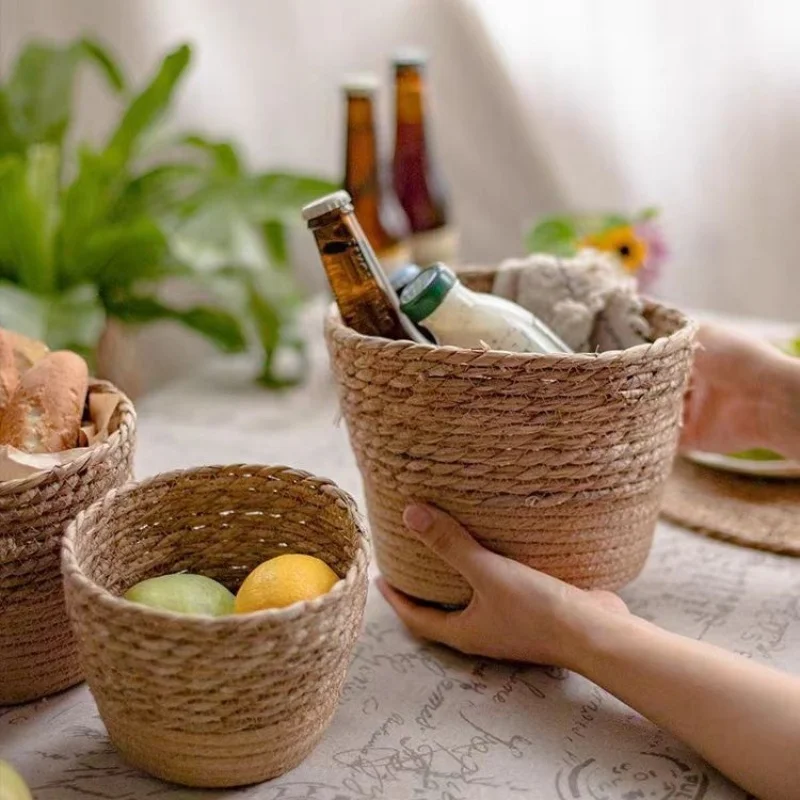 Flower Pot Woven Home Accents Decor Storage Basket Household Decorative
