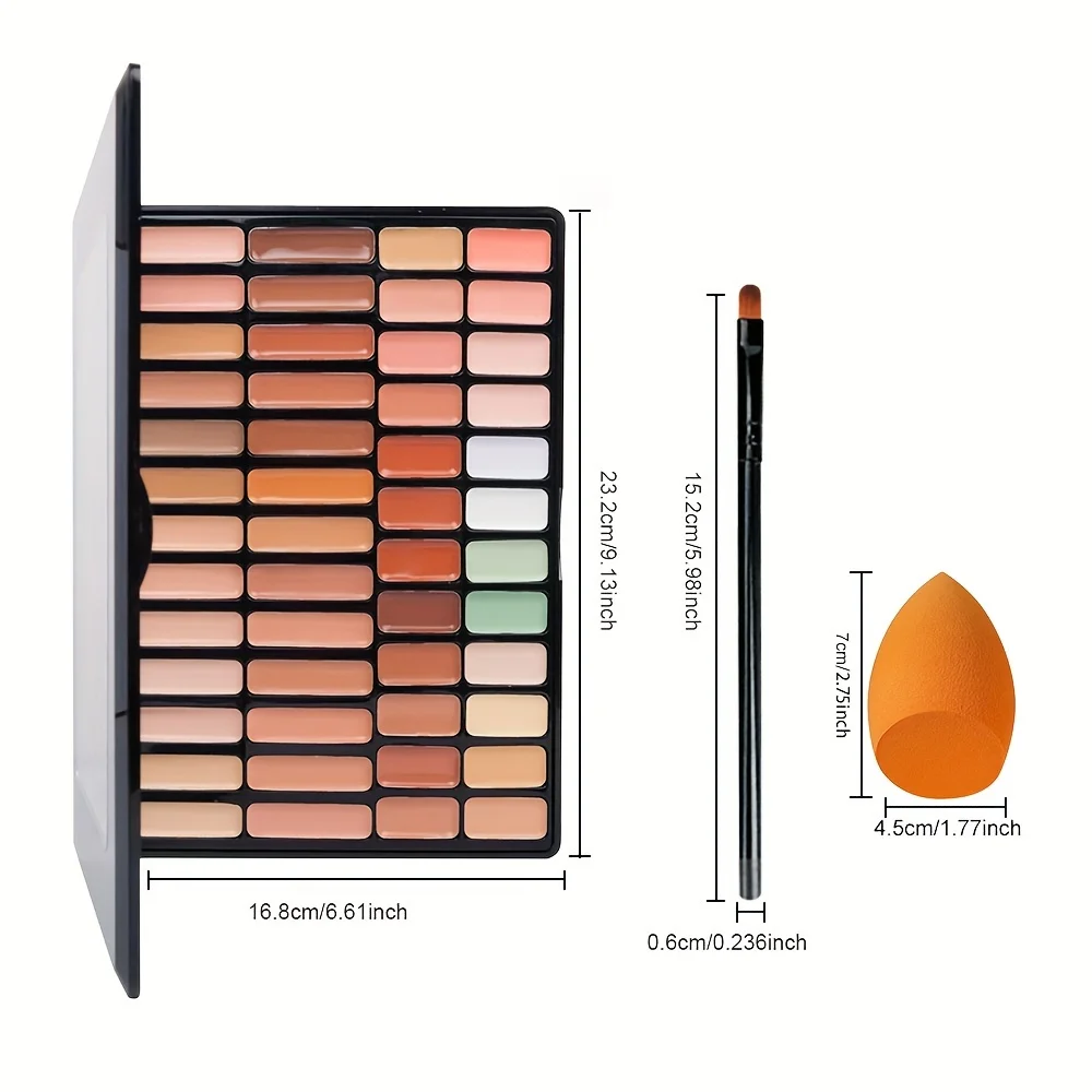 50 Colors Professional Makeup Concealer Palette with Brush Black Eye Circle Correction Facial Long Lasting Contouring Cosmetics 6