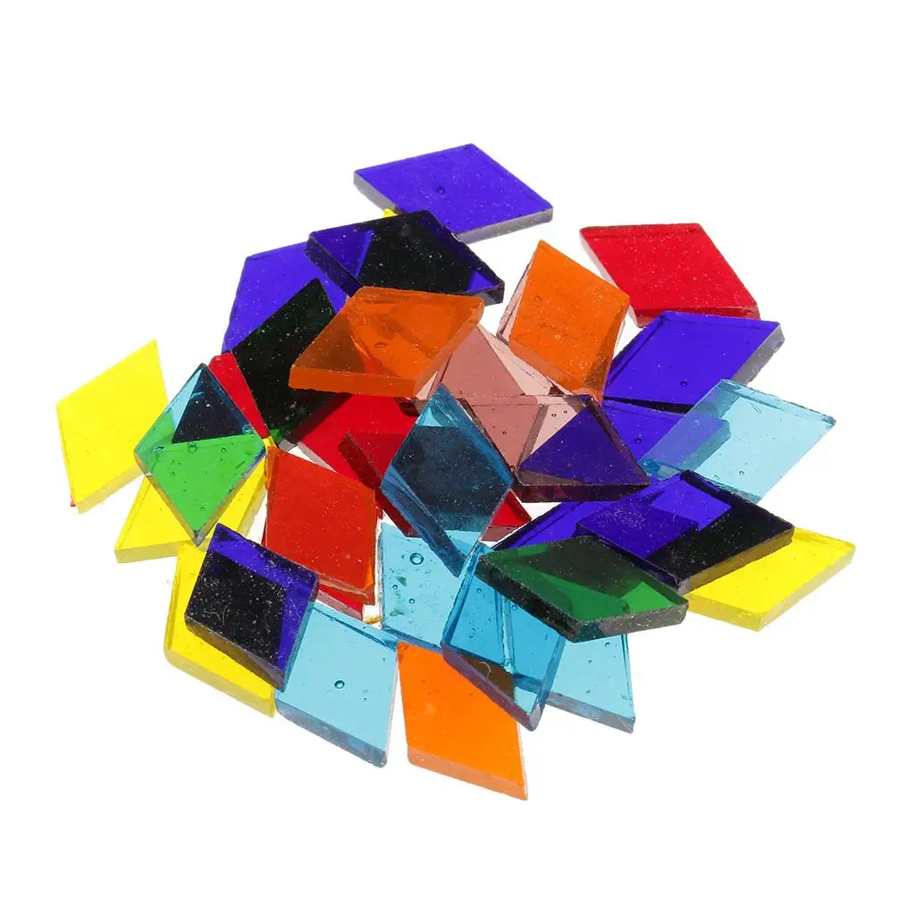 320 and Rhombus ShapeS Glass Mosaic Tiles Tessera for Crafts Multi Colors Mixed 10x10mm, 11mm