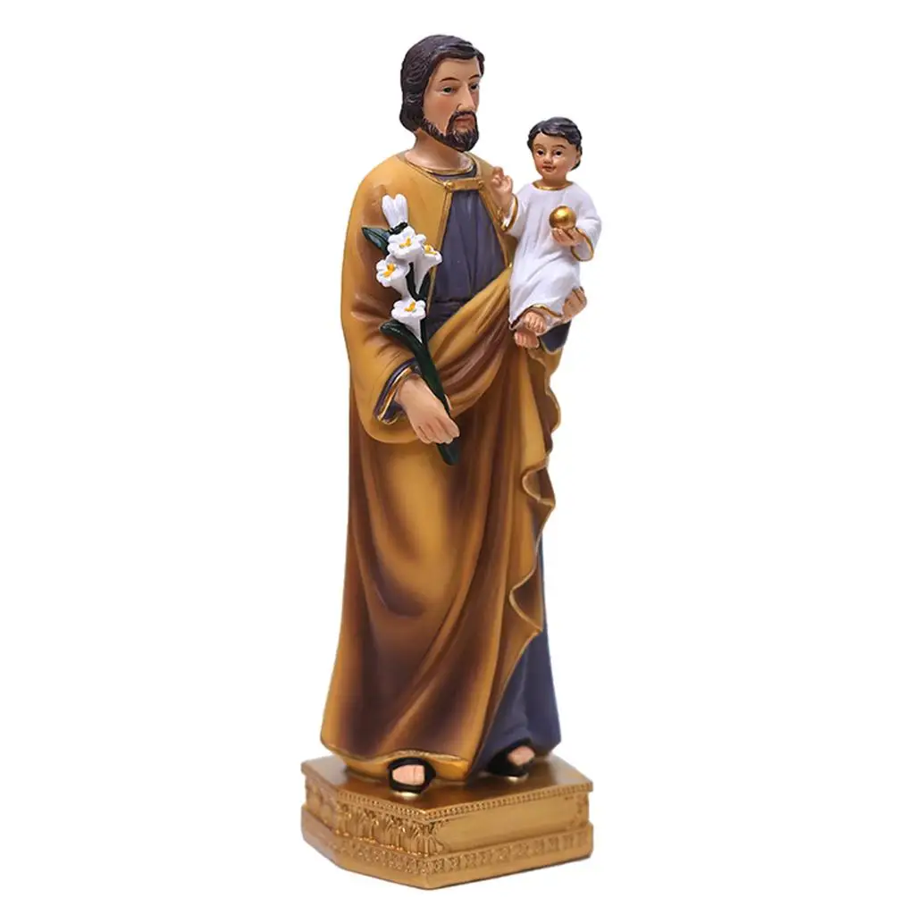 Child Statues Saint Joseph Resin Figurines Sculpture Catholic Religious Decoration Ornaments 8" H