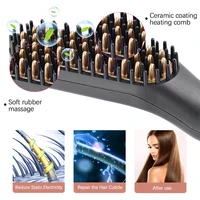 Multifunctional Electric Heated Men Beard Comb Fast Heating Portable Travel Anti-Scald Beard Straightener Press Hot Comb 2