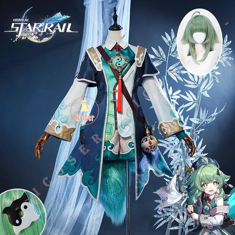 

Honkai Star Rail HuoHuo Cosplay Costume tail Wig Dress Uniform Headwear Foxian Ten-Lords Commission Halloween Party for Women