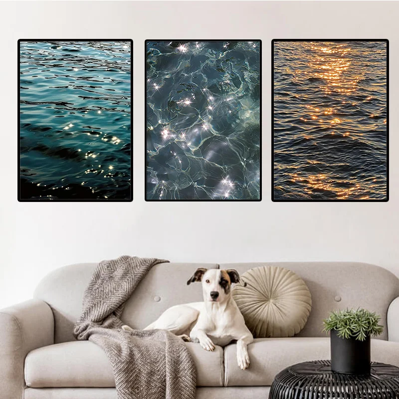 

Wall Art Shimmering Sea Surface Scenery Canvas Painting Picture Posters and Prints Modern Paintings for Living Room Home Decor