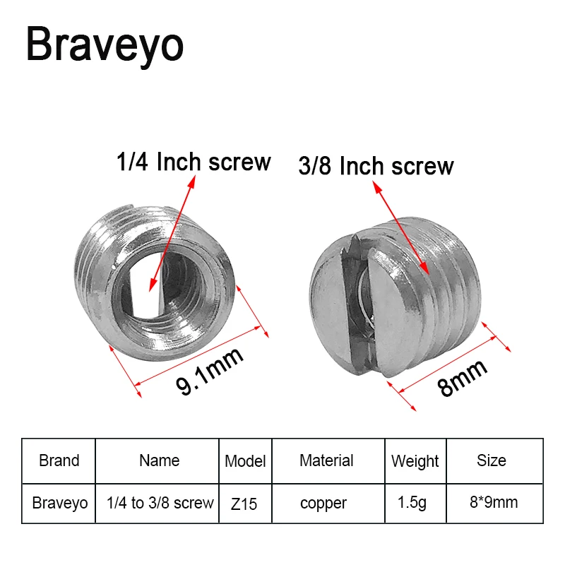 Camera Universal Conversion Screws Nut Tripod Monopod Ballhead Photography Accessories Mount Adapter Switch 1/4 M6 to 3/8 inch