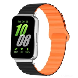 Magnetic Silicone Sport Strap for Smartwatches - Versatile Wrist Band Accessory (Black orange)