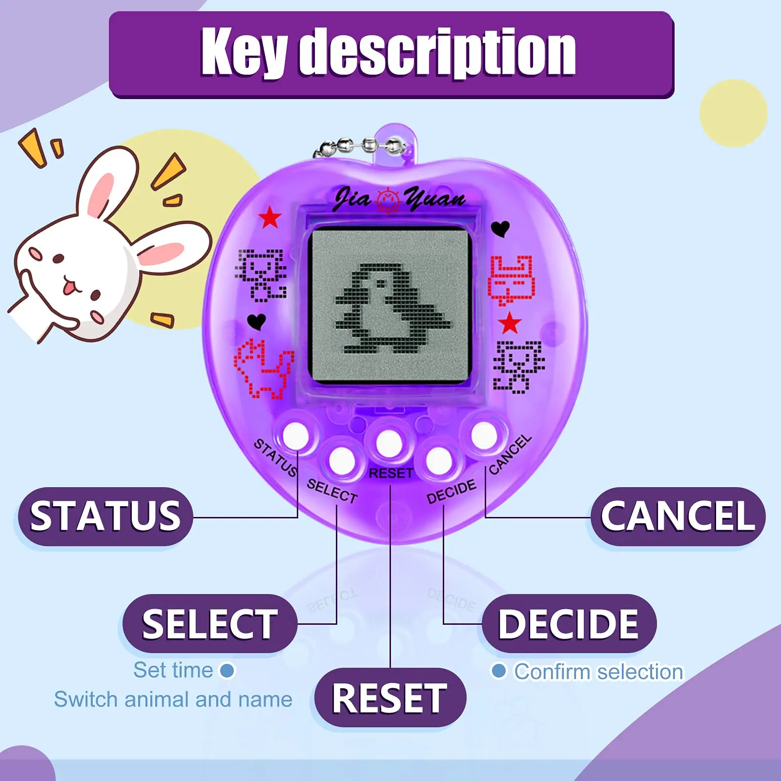 2024 Hot selling children's mini virtual Tamagotchi game Tamagotchi handheld game console toy pet toy 5