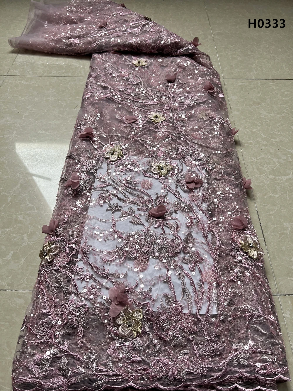 

Nigerian Tulle Lace Fabric for Sewing, Wedding Dress, Chiffon Party Guipure, High Quality, Net Cloth, 5Yard, 2024 H0333