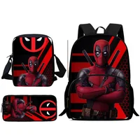 Deadpools Heroes Kids Backpacks, Shoulder Bag, Pencil Case, Large Capacity School Backpacks for Boys and Girls, Best Gift
