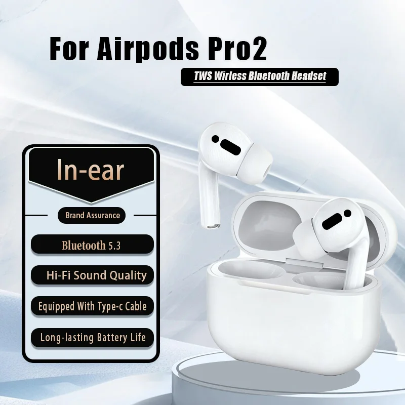 For Airpods Pro 2 TWS Bluetooth Earphones V5.3 HiFi Stereo For Airpods Pro 2 TWS Bluetooth Earphones V5.3 HiFi Stereo