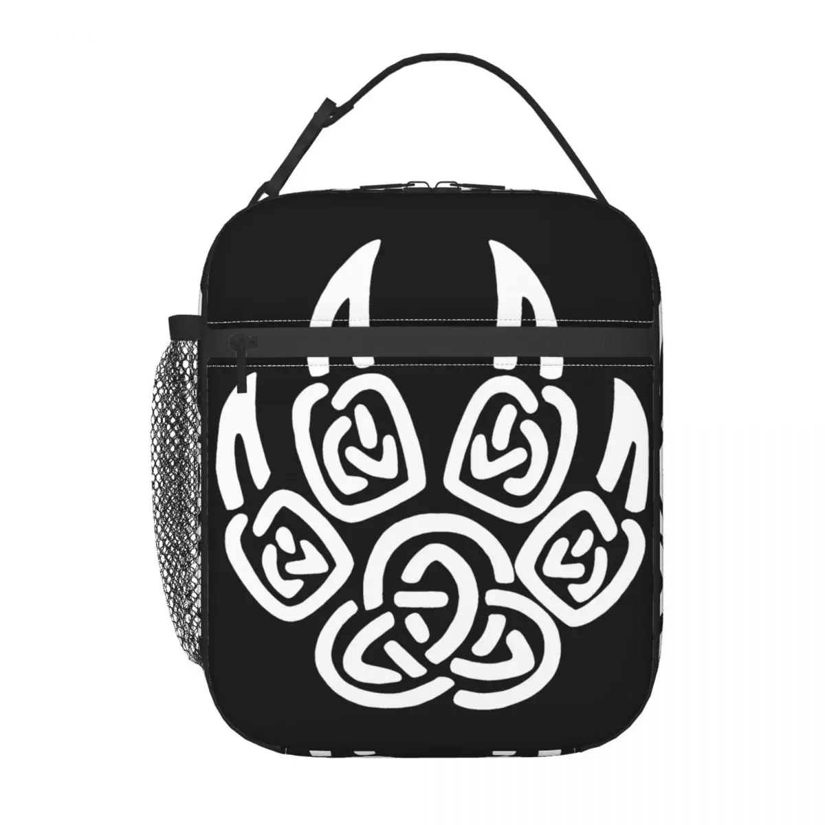Black Viking Wolf Claws Insulated Lunch Bag Tote Food Handbag