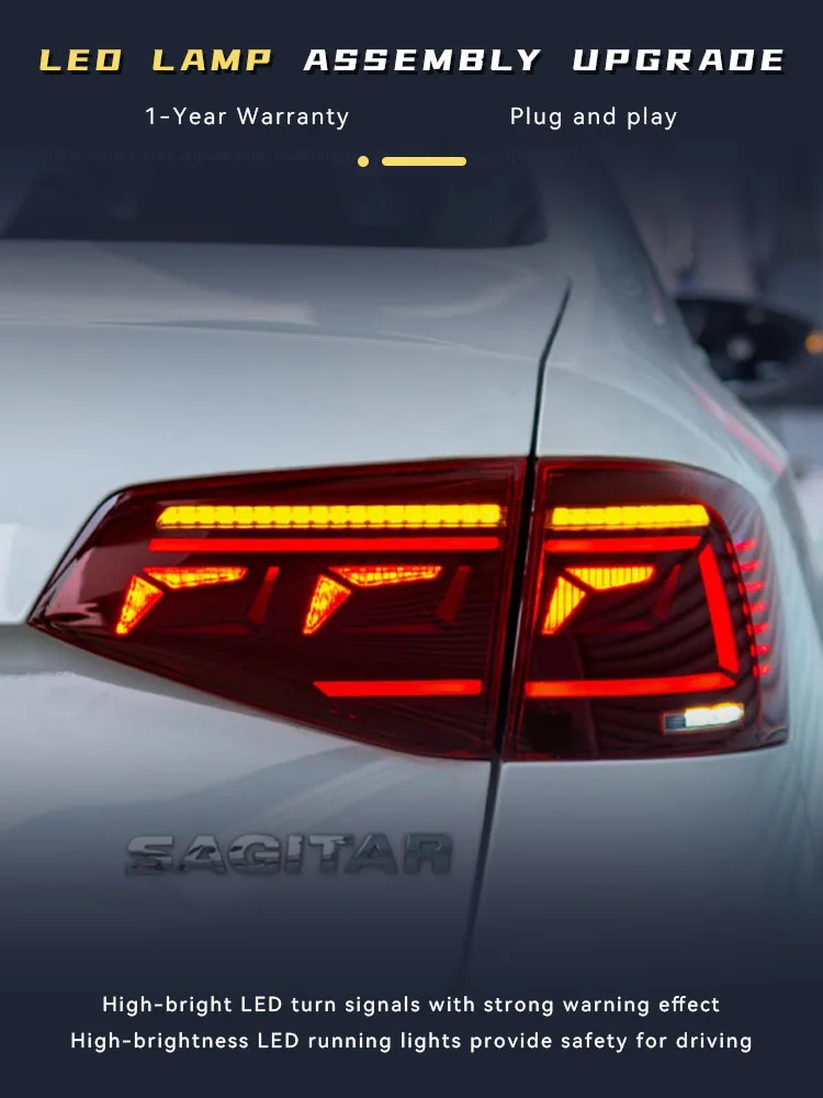 

Tail Lights For Volkswagen VW Jetta Sagitar Golf5 2015-2018 Taillight Passat Style Fashion Lighting Turn Signal Car Accessories