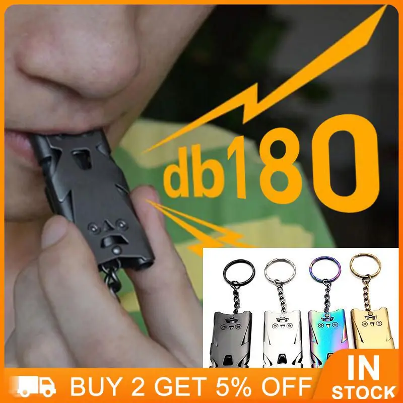 Fischietto Ad Alta Decibel Outdoor Camping Survival Salvavita Tactical Whistle Portachiavi High Decibel Double Pipe Fischietto Portatile