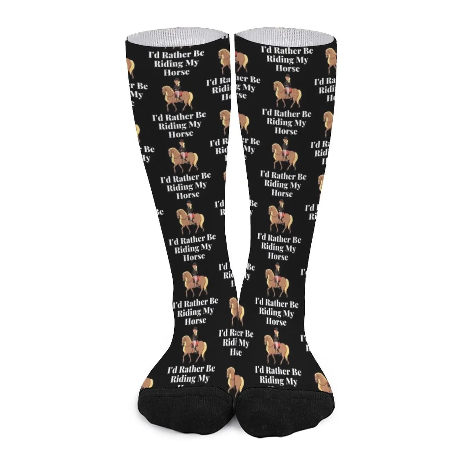 I'd Rather Be Riding My Horse Socks gym socks ankle socks riding driving gloves men gloves outdoor sport fleece full finger mittens thick plush furry warm mitts women gloves